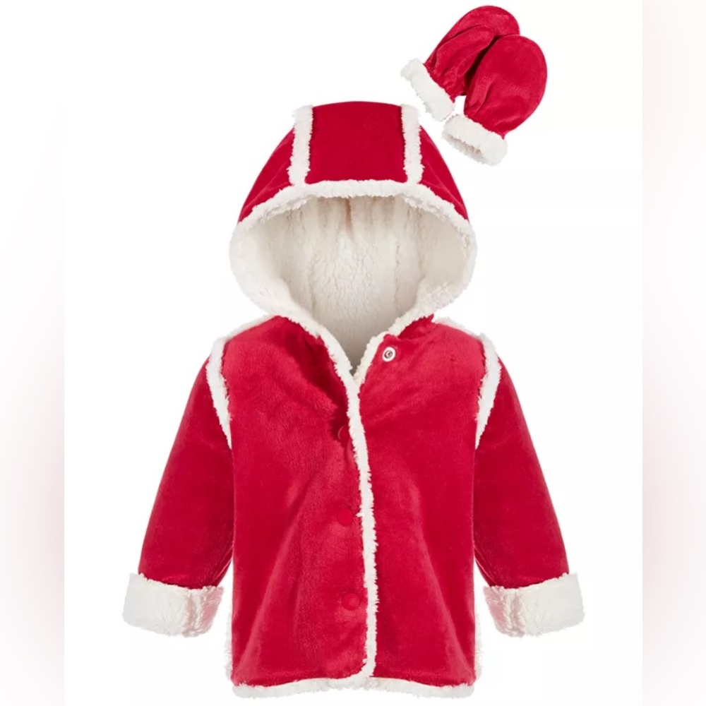NWT Baby Velour Jacket & Mitten Set - 24 Months